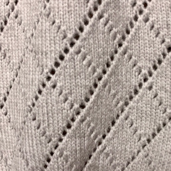 NWT Sweater crop puffy sleeves lace v neck collar, Ryegrass - Picture 6 of 10